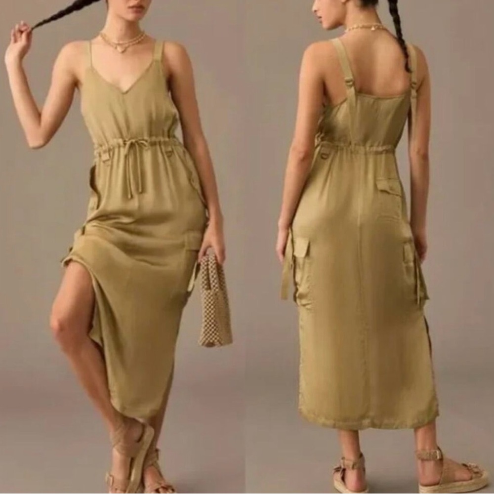 Love the label for Anthropologie satin dress Sz s